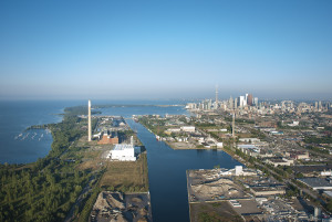 Aerial shot by Summer Leigh of the Leslie St. shipping channel. 